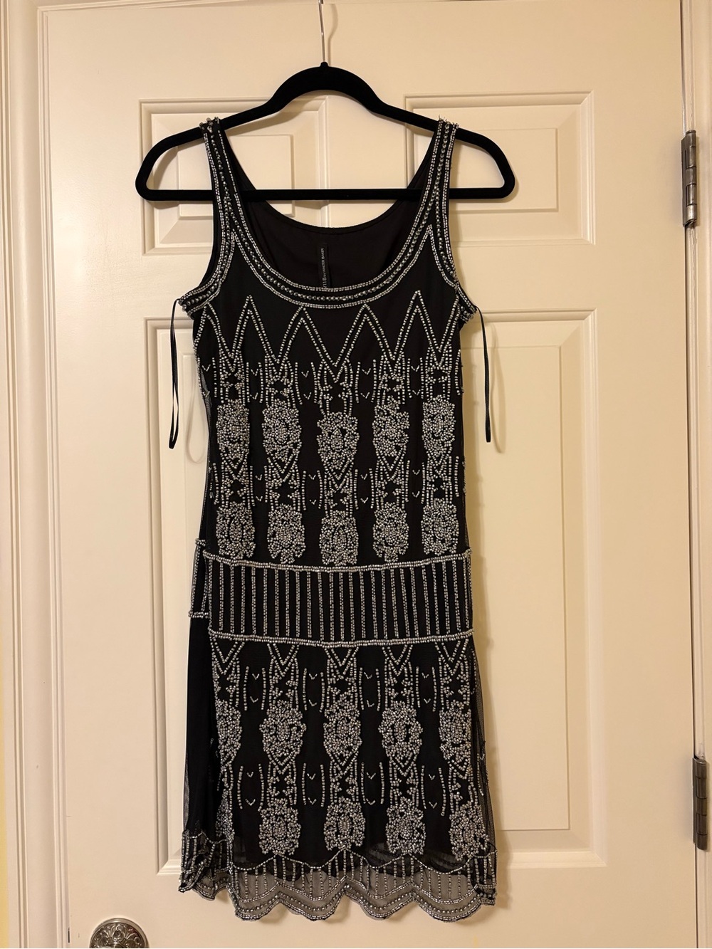 W118 by Walter Baker Black Beaded Sleeveless Cocktail Dress Size S